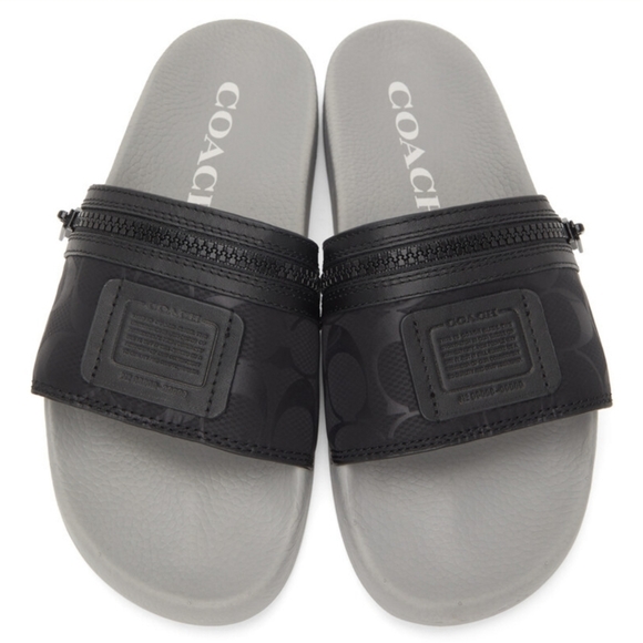 COACH MEN'S POOL SLIDES WITH POCKET BLACK MEN'S 8 WOM 9.5, LIME MEN'S 9 WOM 10.5 - Picture 1 of 11